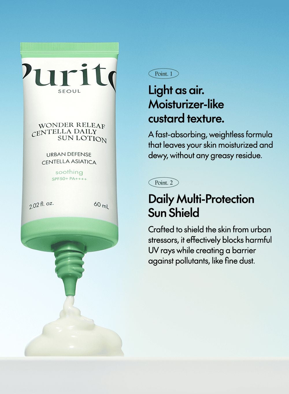 Purito SEOUL WONDER RELEAF CENTELLA DAILY SUN LOTION SPF50+ PA++++ 60ML