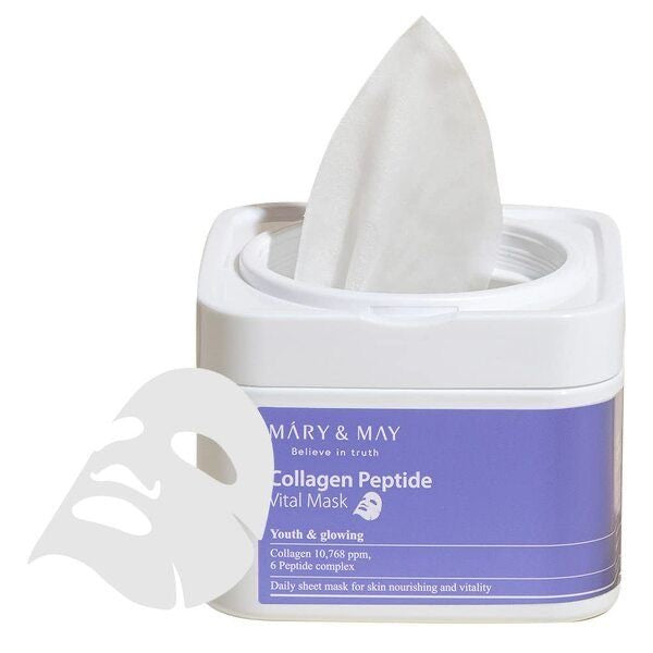 MARY&MAY COLLAGEN PEPTIDE VITAL MASK 30PCS